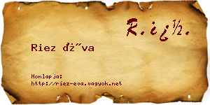Riez Éva névjegykártya